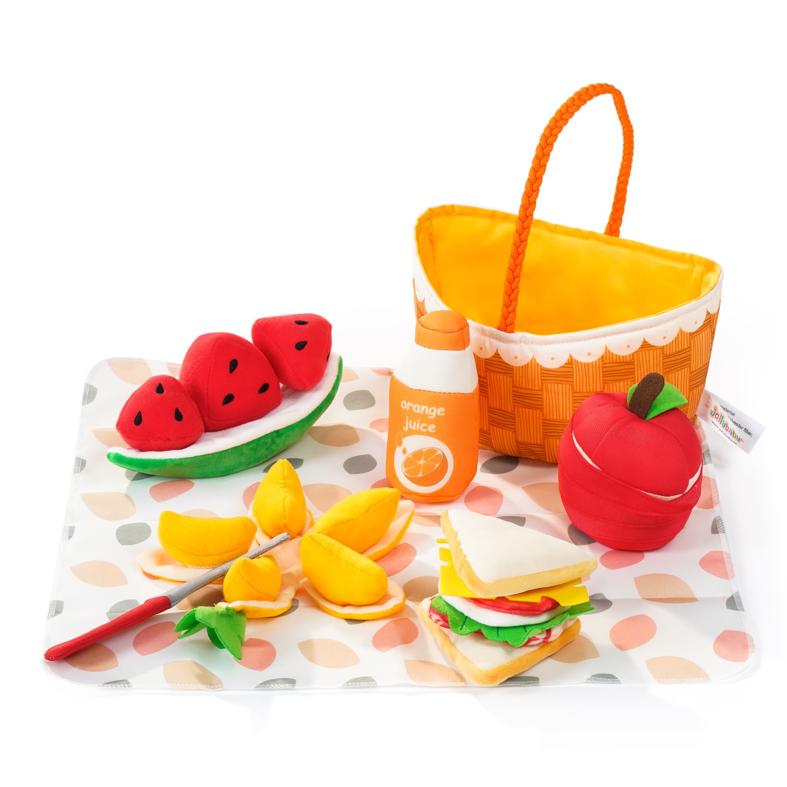 Jollybaby Soft Plush Stuffed Burger Pretend Play Food Toy