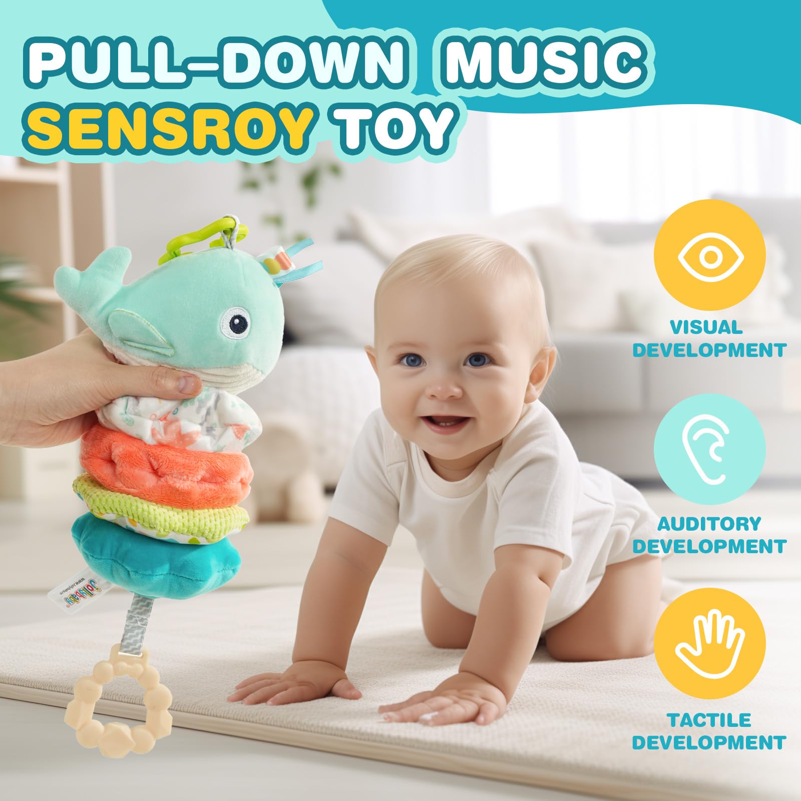 Jollybaby Musical Pull String Hanging Toy for Baby