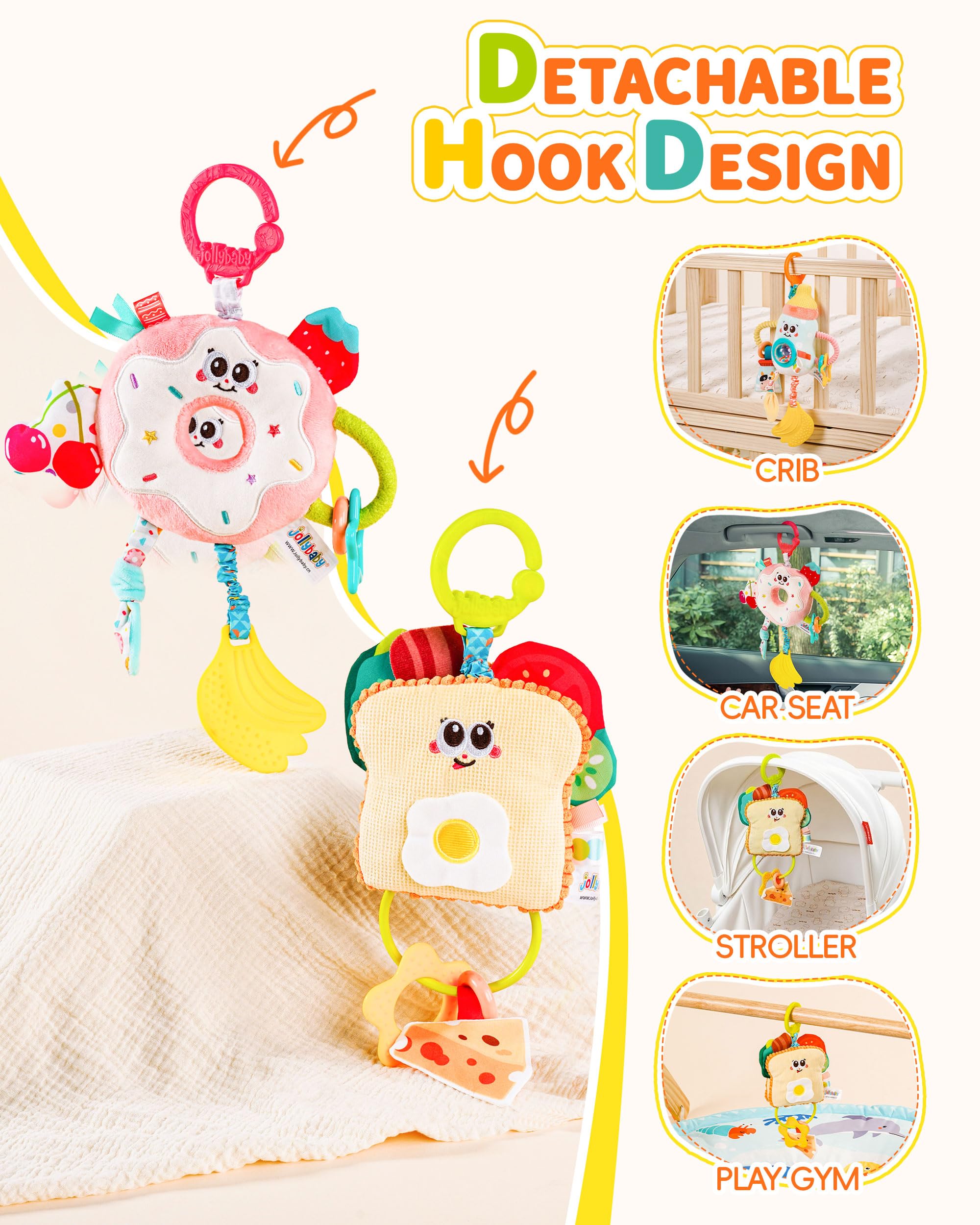 Jollybaby Pull Vibration Hanging Toy for Car Seat Stroller