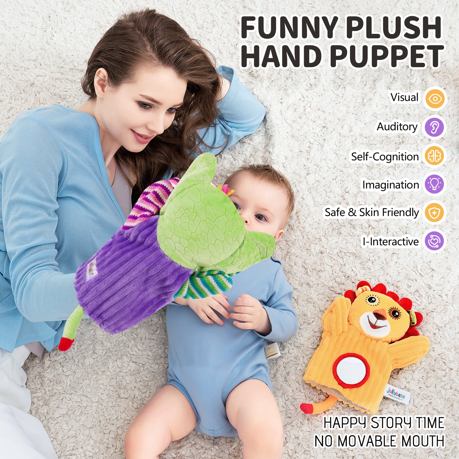 Jollybaby Soft Plush Hand Puppets Toy for Baby