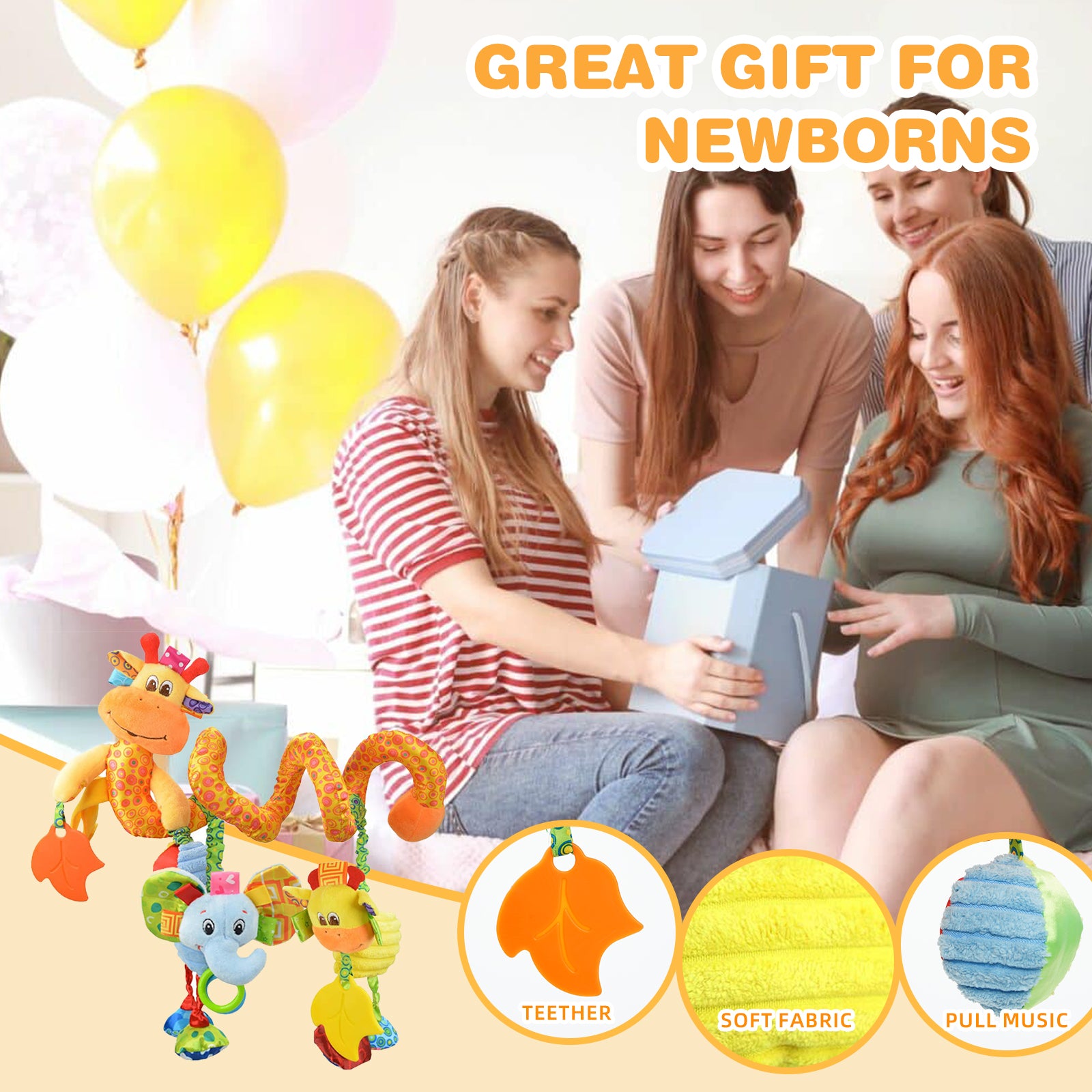 Jollybaby Crib Stroller Car Seat Spiral Toys for Baby