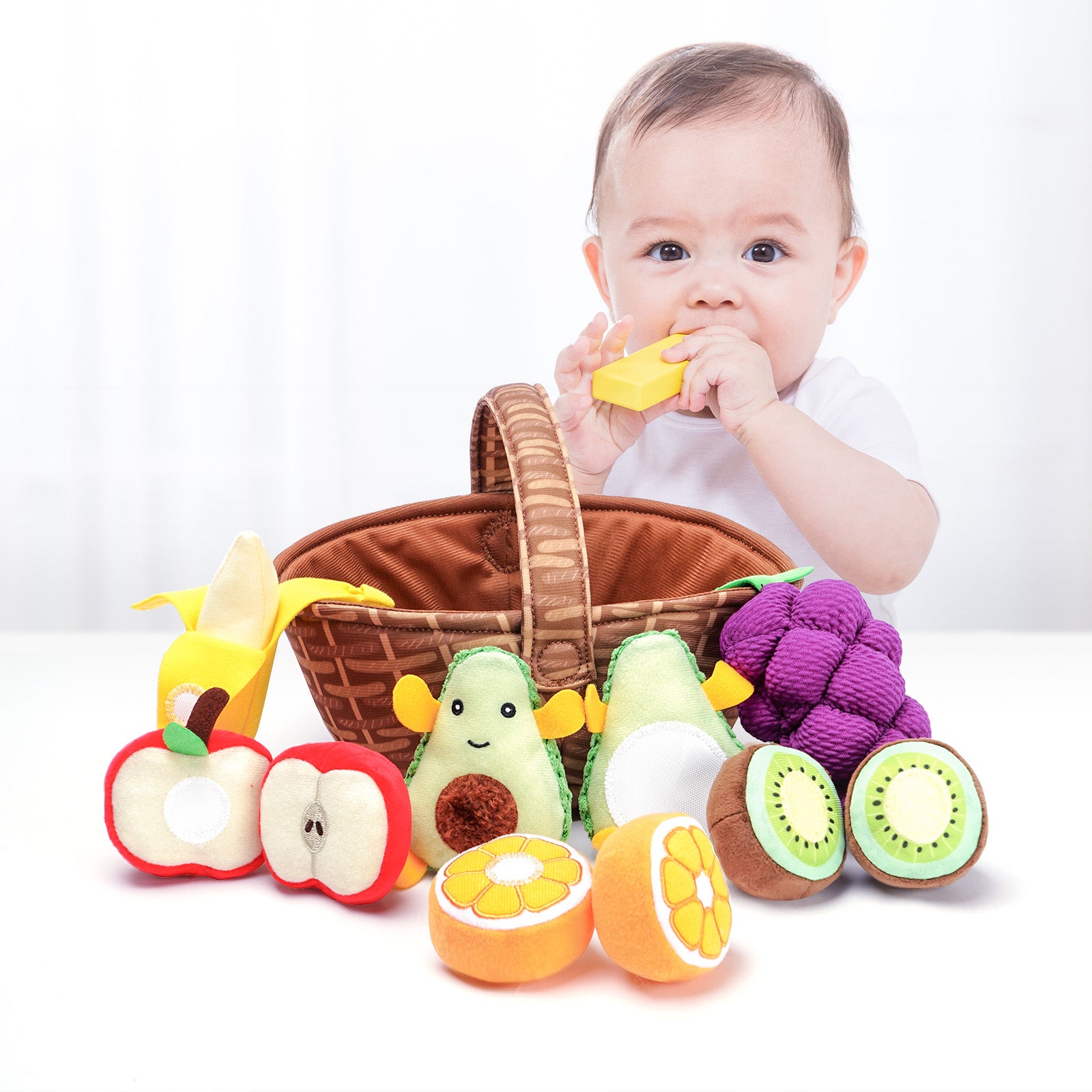 Jollybaby Plush Stuffed Fruit Food Toy Set for Toddler