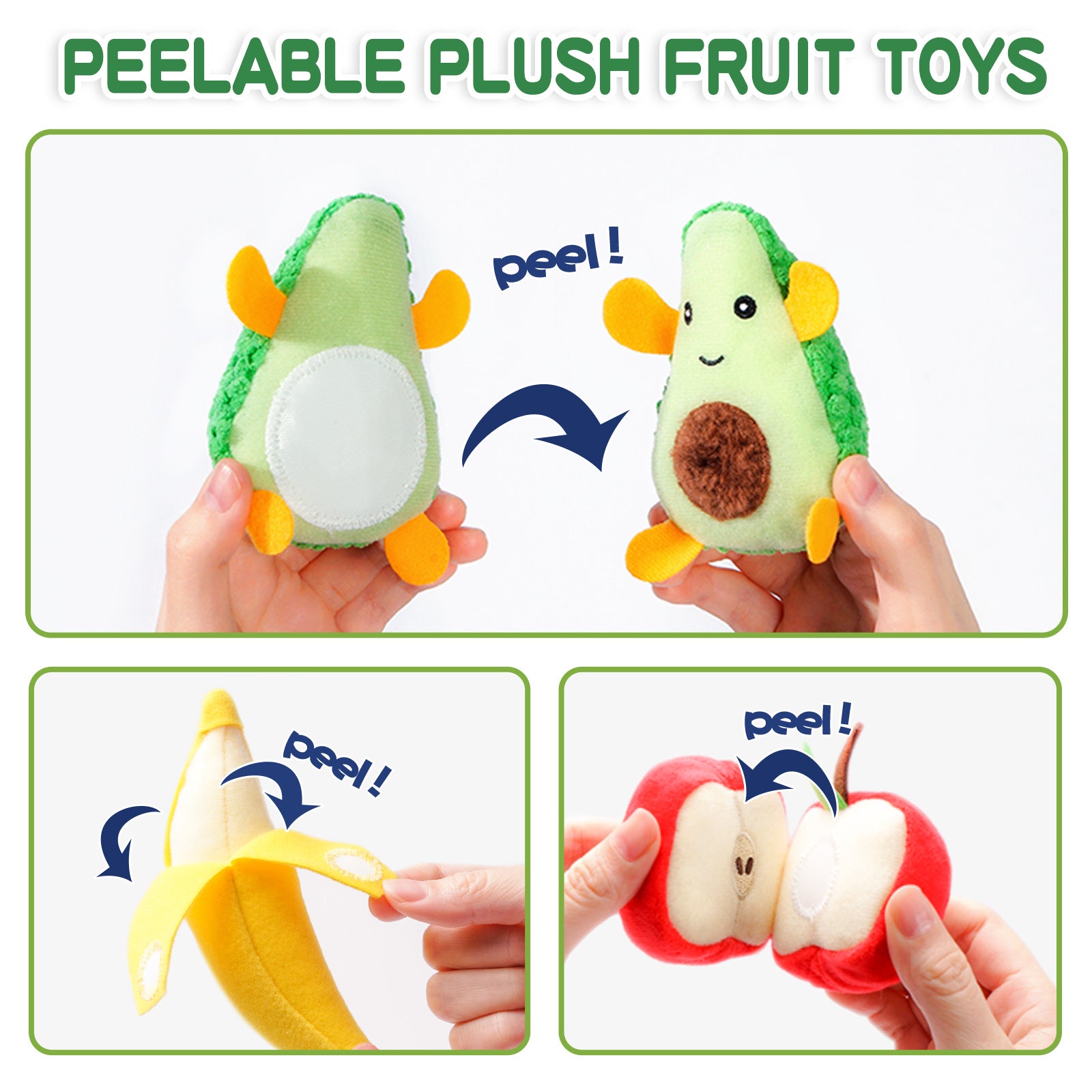 Jollybaby Plush Stuffed Fruit Food Toy Set for Toddler